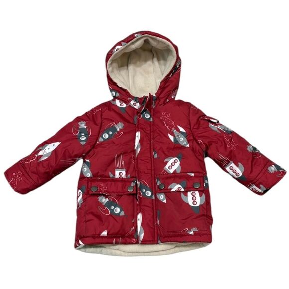 Wippette Kids Red Rocket Ship Coat Jacket Size 12M - Picture 1 of 11